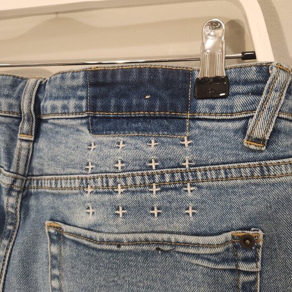 Ksubi Blue Van Winkle No Glory Jeans Disressed Skinny-fit Low-rise - Size 32 - Picture 8 of 12